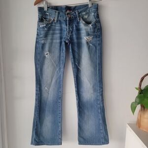 Lucky Brand By Gene Montesano Short Inseam Distressed Jeans Size 0/25